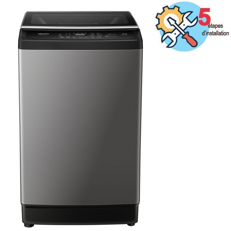 Lave linge Top HISENSE WT3K1423UT 14kg - Silver - Hisense