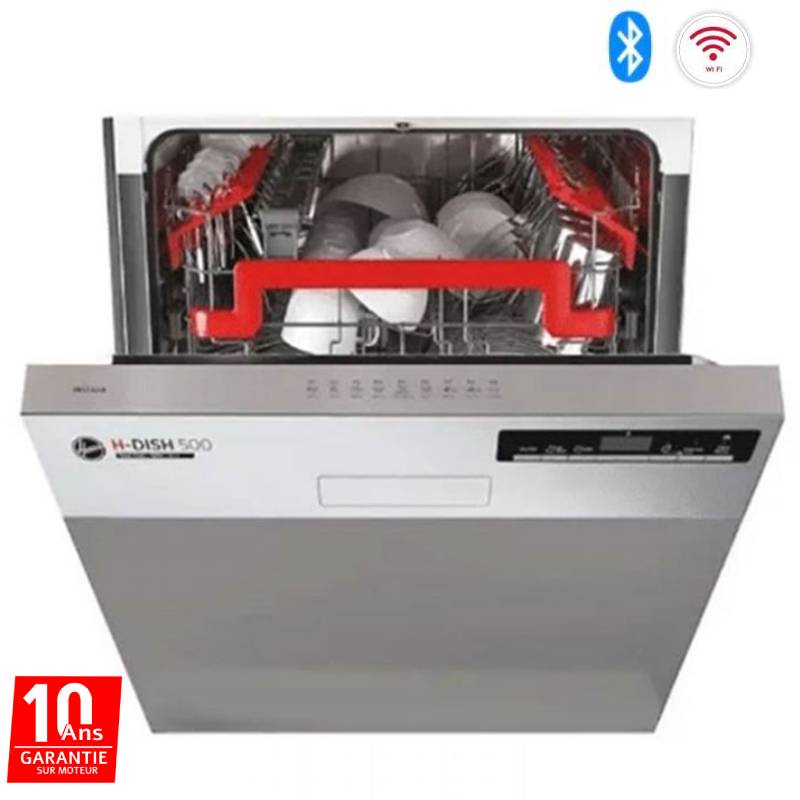 Lave Vaisselle Semi-Encastrable HOOVER 16 Couverts Wi-Fi&Bluetooth - Inox