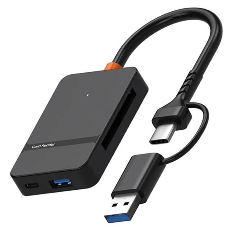 Lecteur De Carte Mémoire Multifonction 8 en 1 Type C + USB - Noir