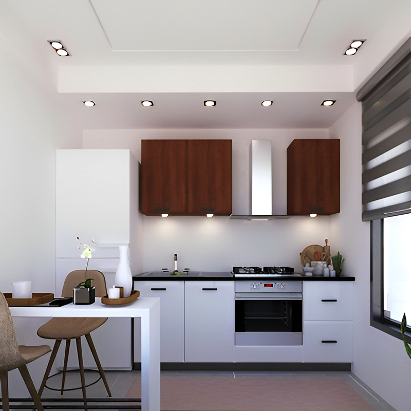 Meuble De Cuisine BONBON 5 Éléments - Blanc/Chéne