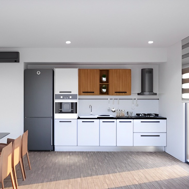 Meuble De Cuisine LOFT 7 Éléments - Blanc/Chéne