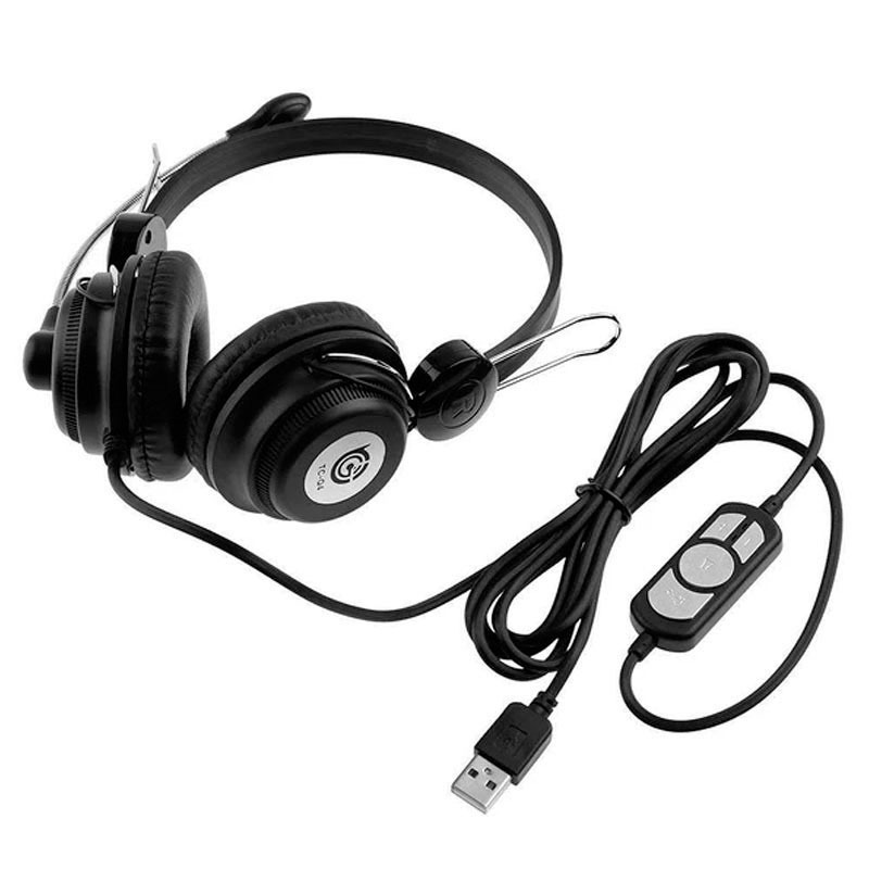 Micro Casque Filaire TC-Q4 USB - Noir