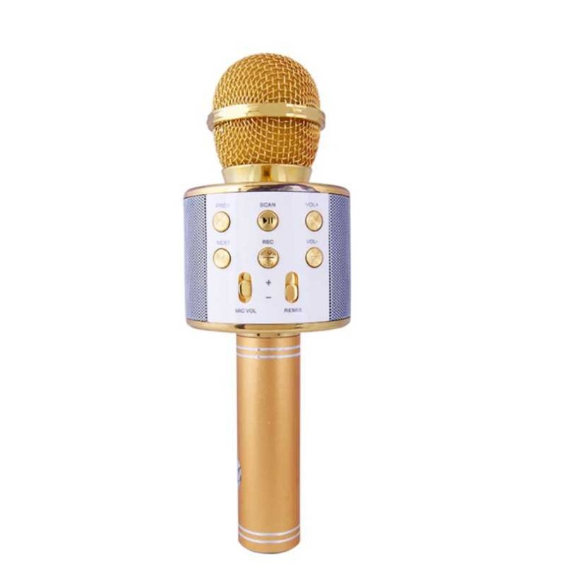 Microphone Karaoké Sans Fil WS-858 KTV - Gold