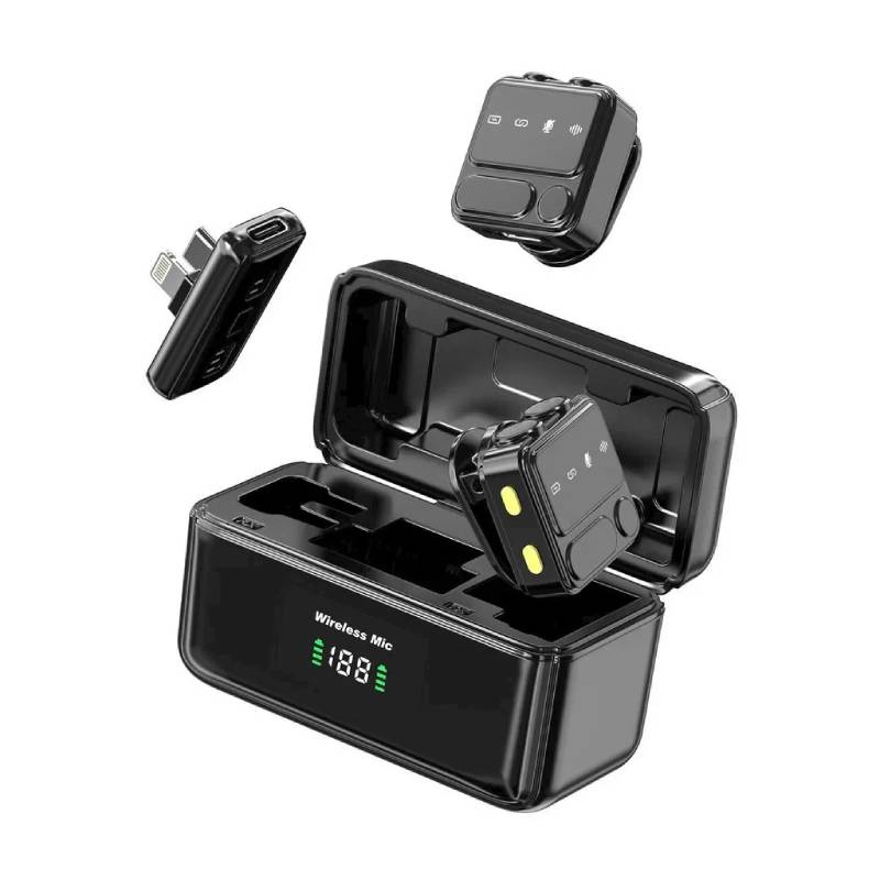 Microphone Sans Fil WIWU WM005 Type-C & Lightning pour Smartphones - Noir - WIWU