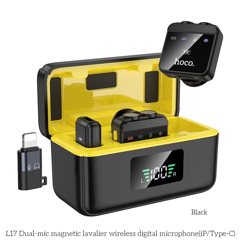 Microphones sans fil HOCO L17 avec récepteur Type-C et iPhone - HOCO