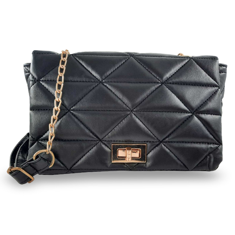 Sac Bandoulière MODALINE Milessa avec Chaine - Gold & Noir