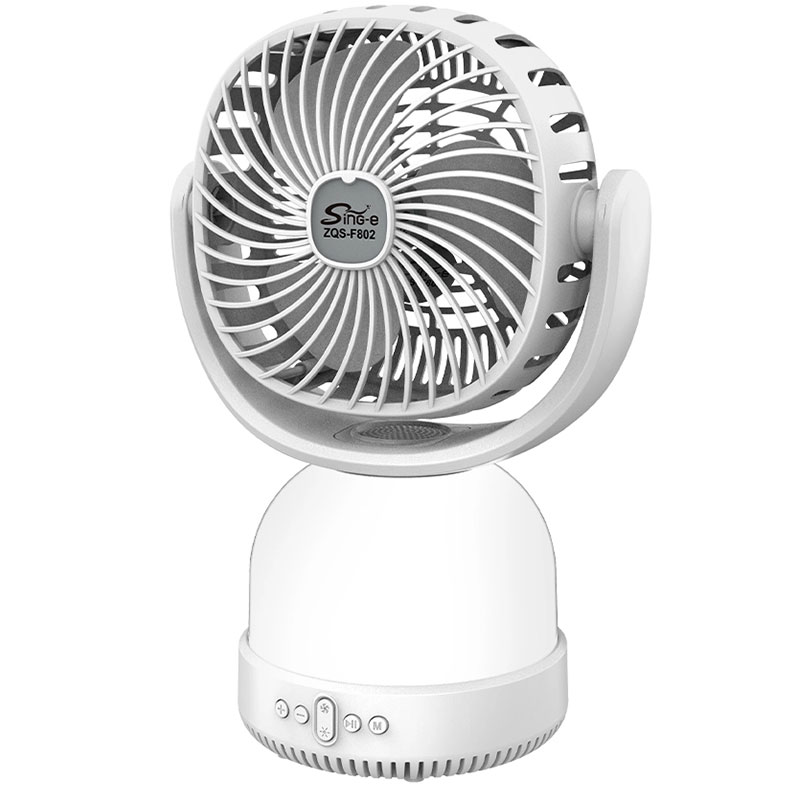 Ventilateur Haut-Parleur électrique du Bureau ZQS-F802 LED - White