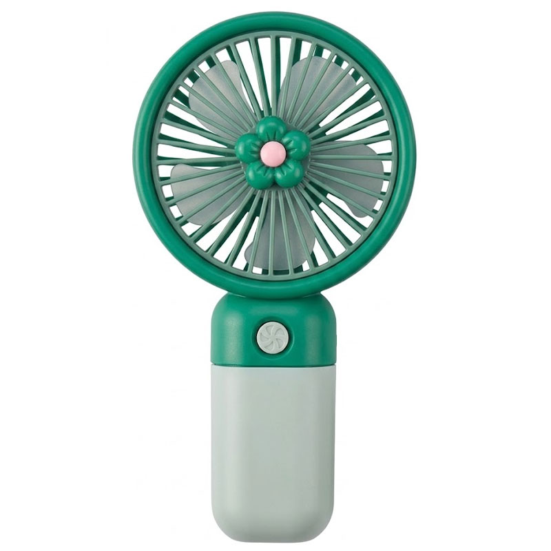Mini Ventilateur à Main Rechargeable Support Fleur - Vert