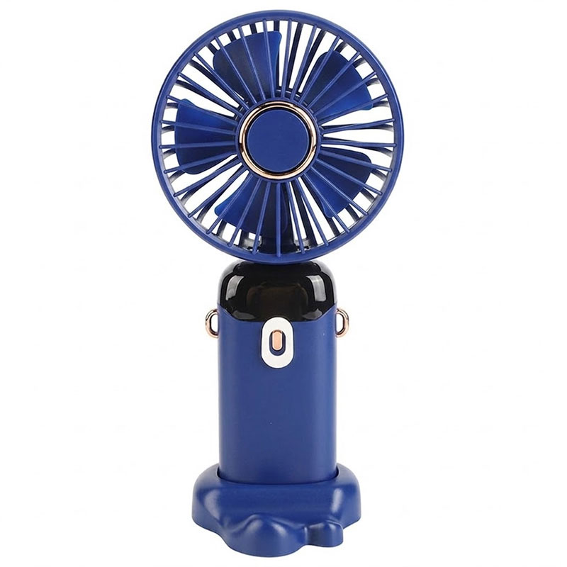 Mini Ventilateur Rechargeable Portatif LED 5 vitesses - Bleu
