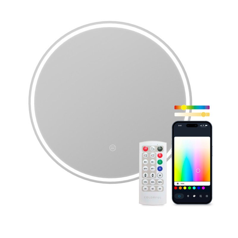 Miroir intelligent KSIX Oasis, antibuée Ø70 cm,haut-parleur intégré