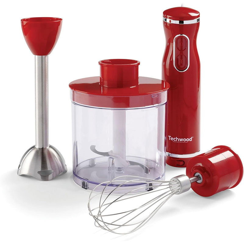 Mixeur Plongeant 3En1 TECHWOOD TMS-9605 600W - Rouge - TECHWOOD
