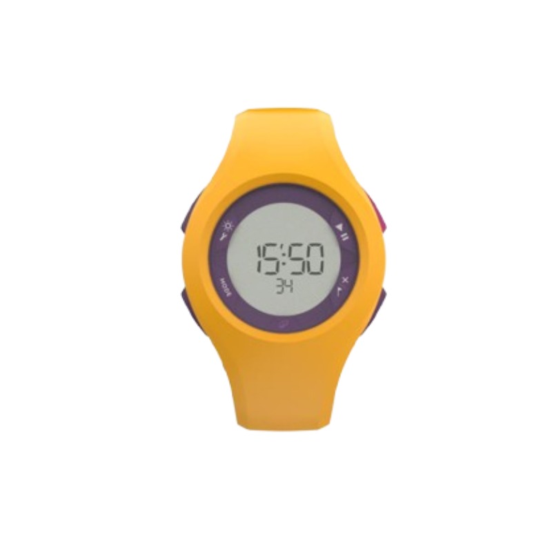 Montre chronomètre de course à pied DECATHLON W200M -Violet & Jaune
