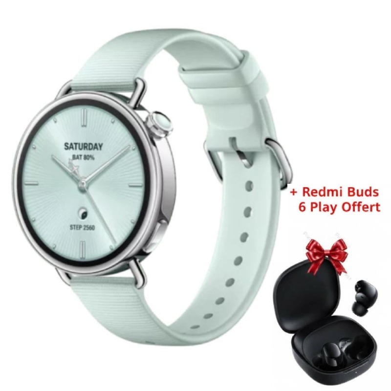Montre Connectée XIAOMI Watch S4 41mm Avec Redmi Buds 6 Play - Mint Green - Xiaomi