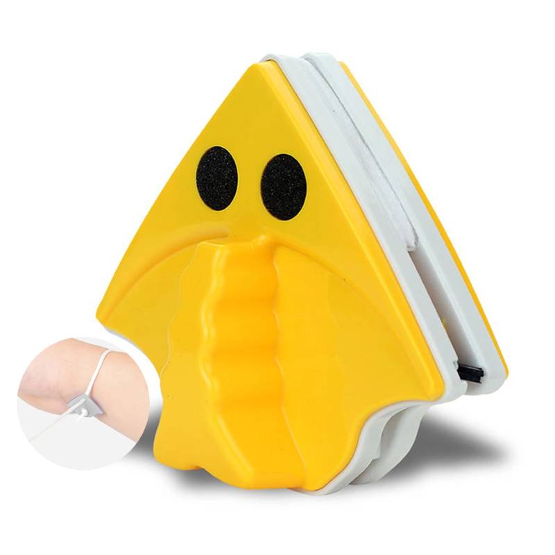 Nettoyant Magnétique Pour Vitres Double Face Triangle - Jaune