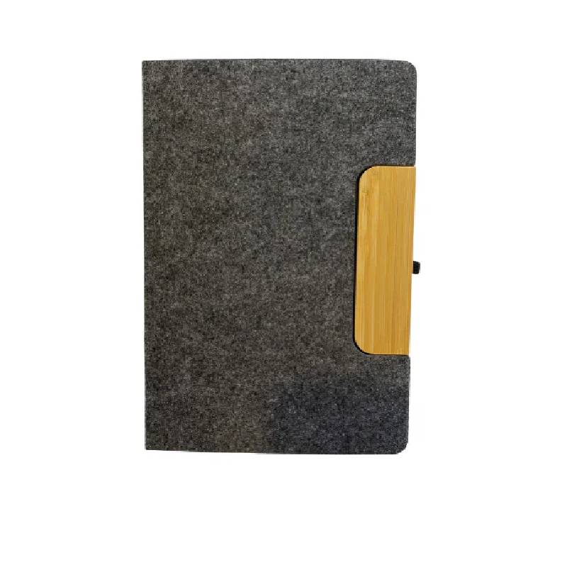 Notebook A5 écologique en Rpet et Bambou + Couverture Pliable Gris