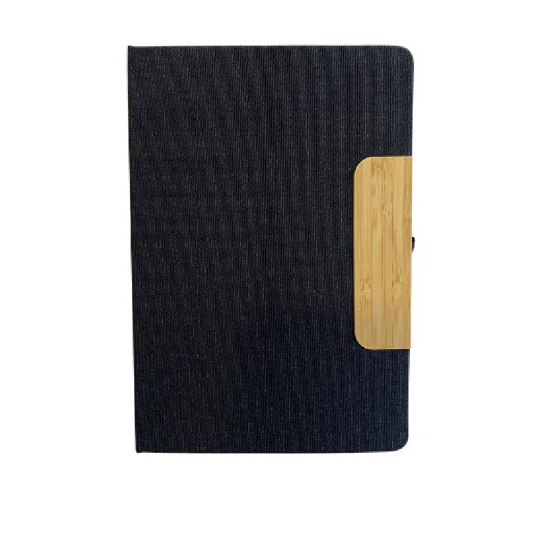 Notebook A5 écologique en Rpet et Bambou + Couverture Pliable Noir