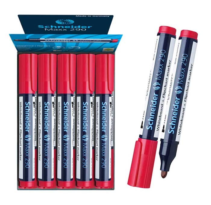 de 10 Marqueurs Tableau Schnieder Maxx 290 - Rouge