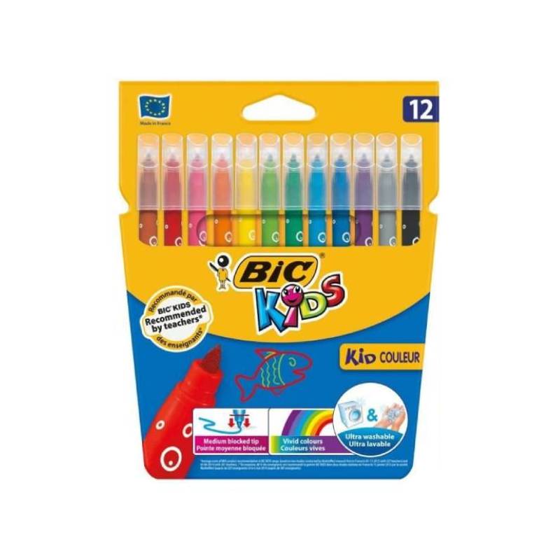 12 Feutres de Coloriage BIC Kids Couleur Assorties - BIC