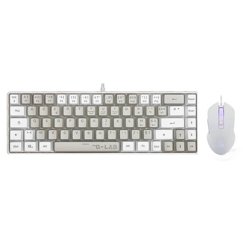 Ensemble Clavier Souris G-Lab Combo HYDROGEN 2 en 1 - Gris et Blanc - G-LAB