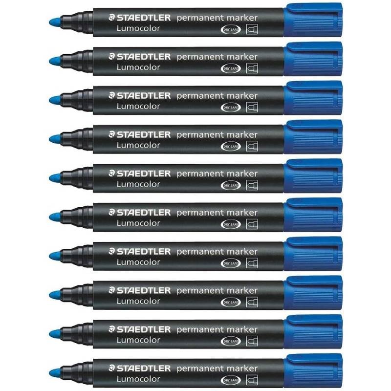 de 10 Marqueurs Permanent STAEDTLER LUMOCOLOR 352 - Bleu