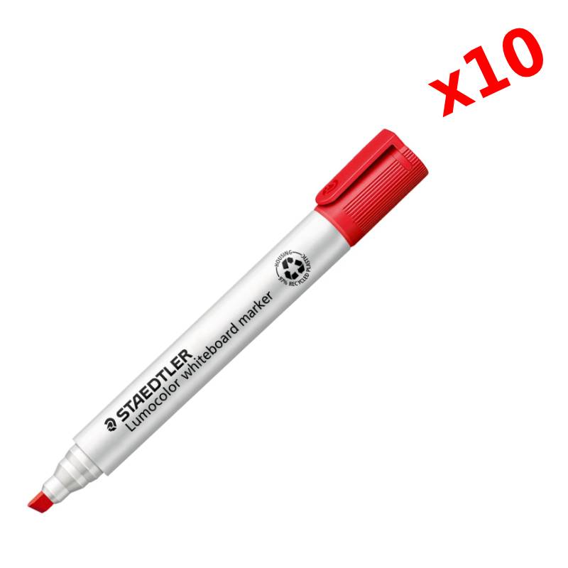 de 10 Marqueurs STAEDTLER Lumocolor Pour tableau - Rouge