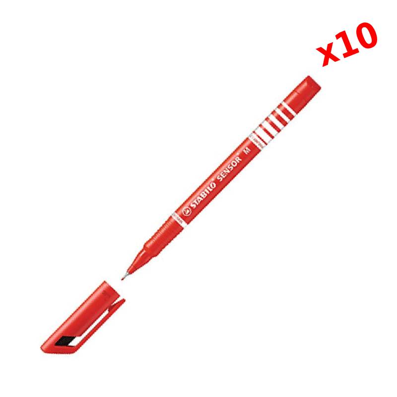 de 10 Stylos STABILO Sensor Relaunch 0.3 mm - Rouge