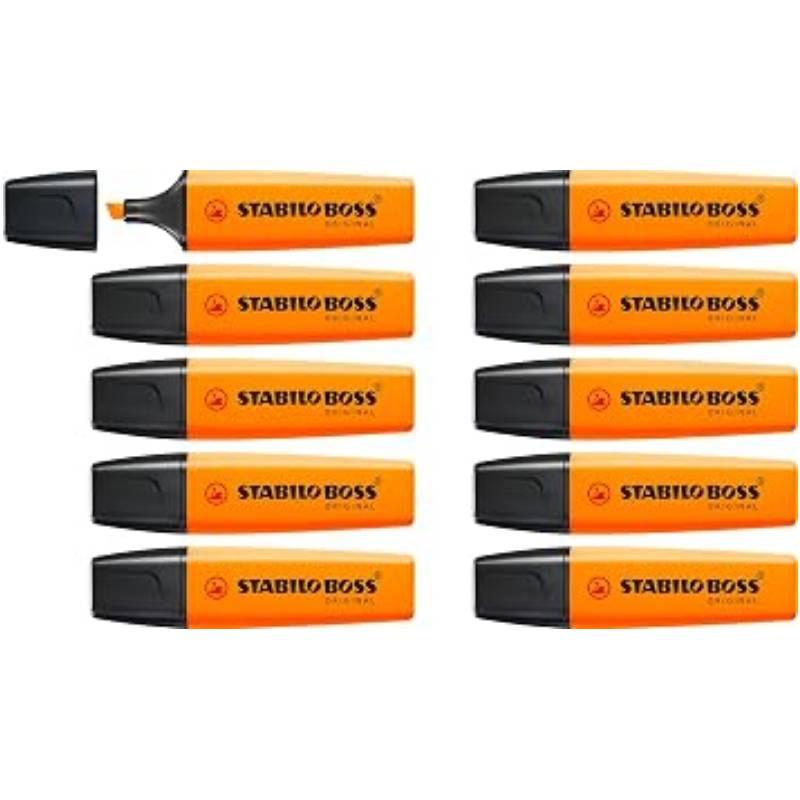 de 10 Surligneurs STABILO Boss Original - Orange - STABILO
