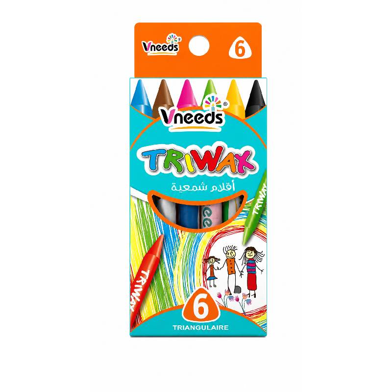 de 6 crayons de Cire VNEEDS Petit Modèle Couleur Assortis - VNEEDS