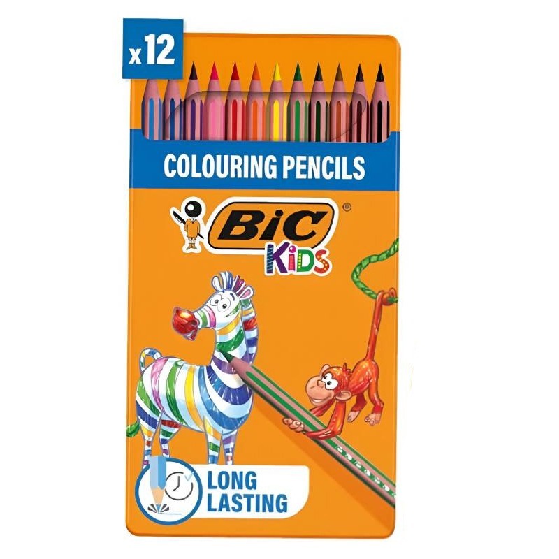 de 12 Crayons De Coloriage BIC Evolution Stripes 99102