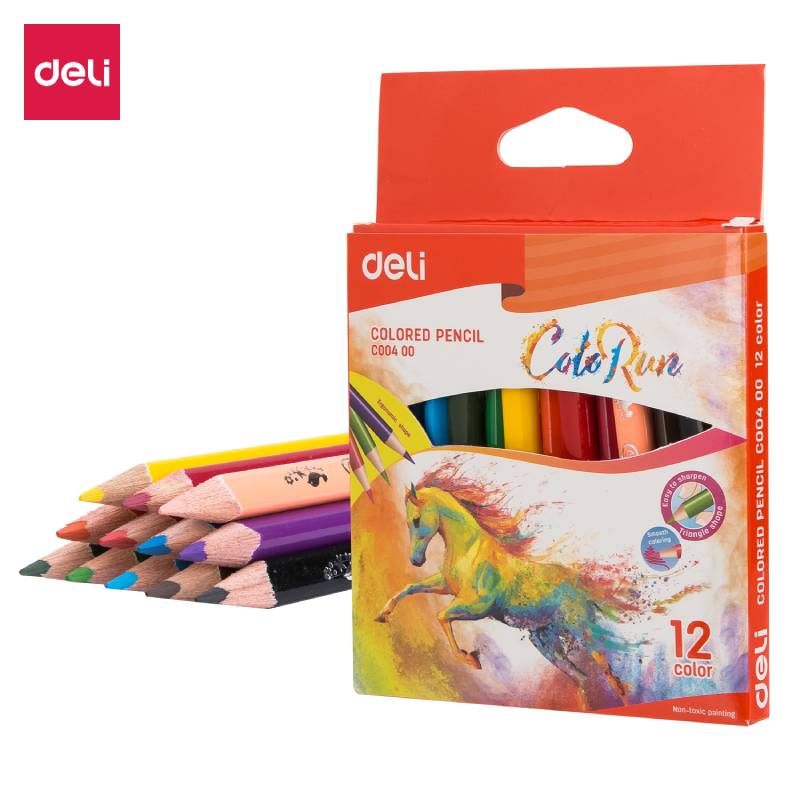 de 12 crayons DELI EC00400 9 cm Couleur - DELI