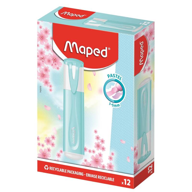 de 12 Marqueurs MAPED fluo pastel - Bleu