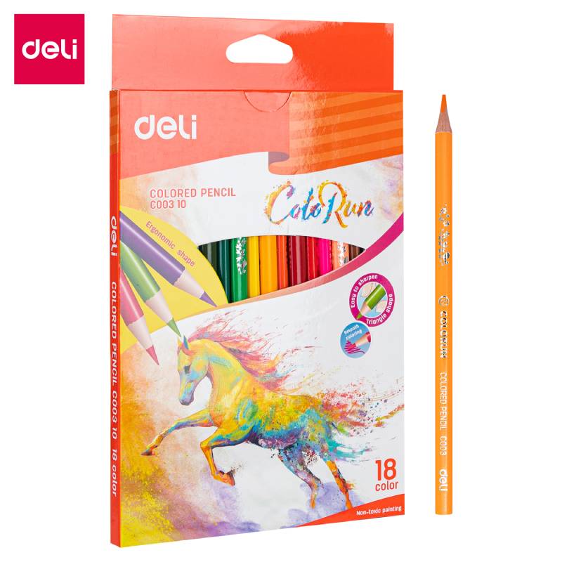 de 18 crayons DELI EC00310 18 cm Couleur - DELI