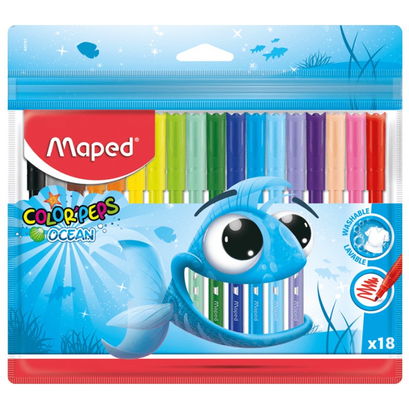 de 18 Feutres MAPED Ocean - MAPED