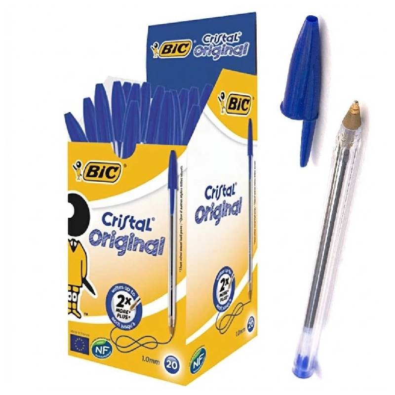 de 20 Stylos à Bille BIC Cristal Original 1.0 mm - Bleu - BIC