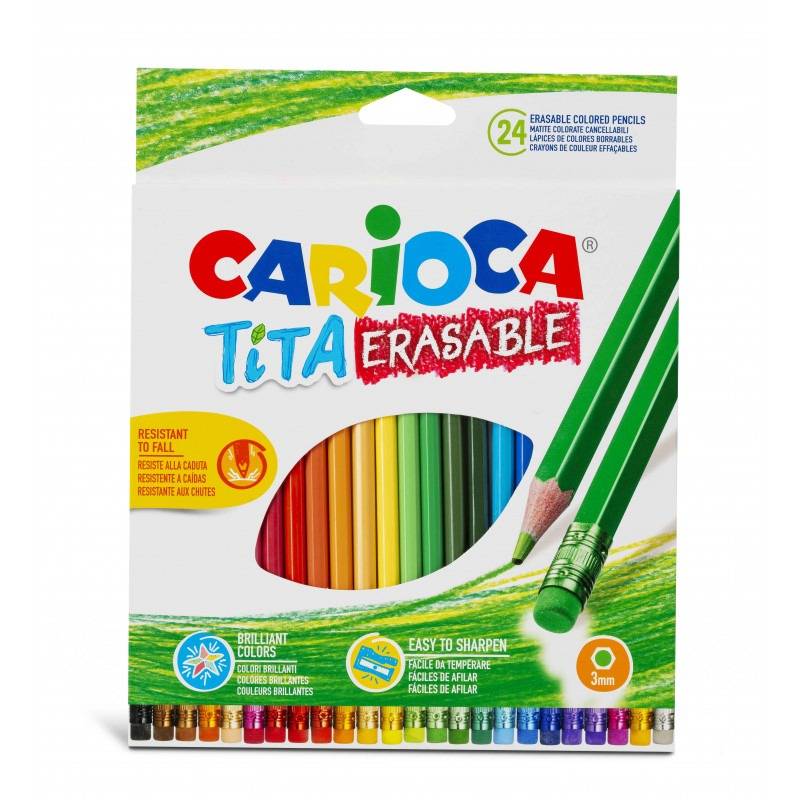 de 24 Crayons De Couleur CARIOCA Tita Effaçables - Assortis