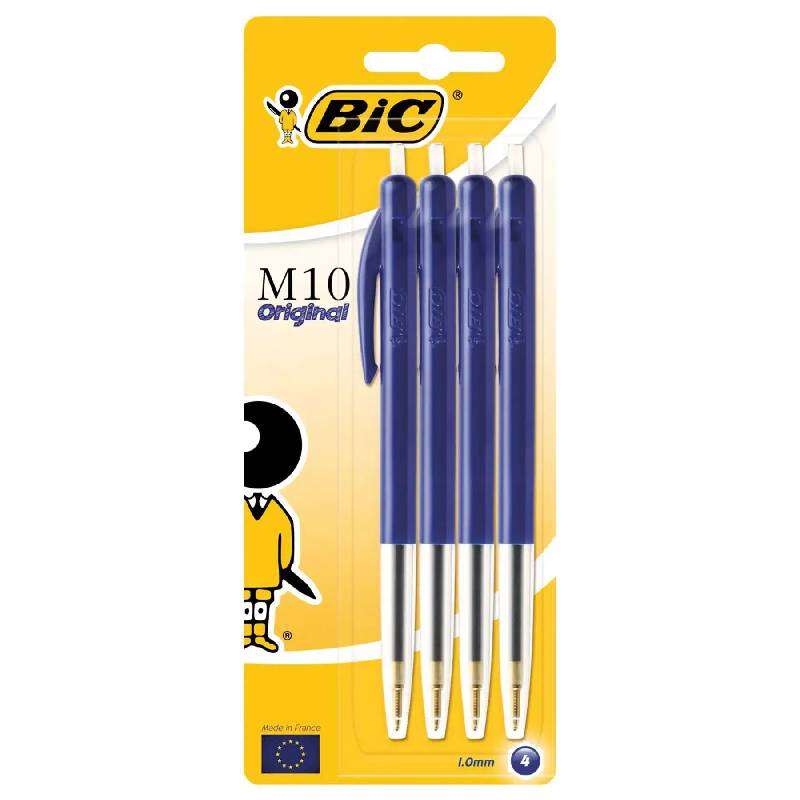 De 4 Stylos BIC blister à Bille M10 Bleu - 137578