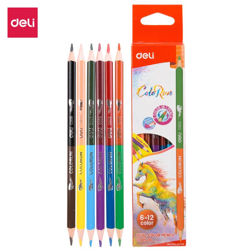 de 6 Crayons DELI EC00500 DUO 18 cm Couleur - DELI