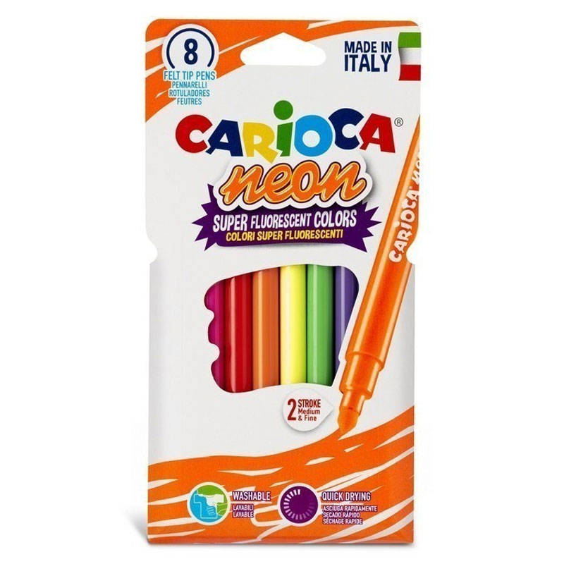 de 8 Feutres CARIOCA Néon - Assortis - CARIOCA