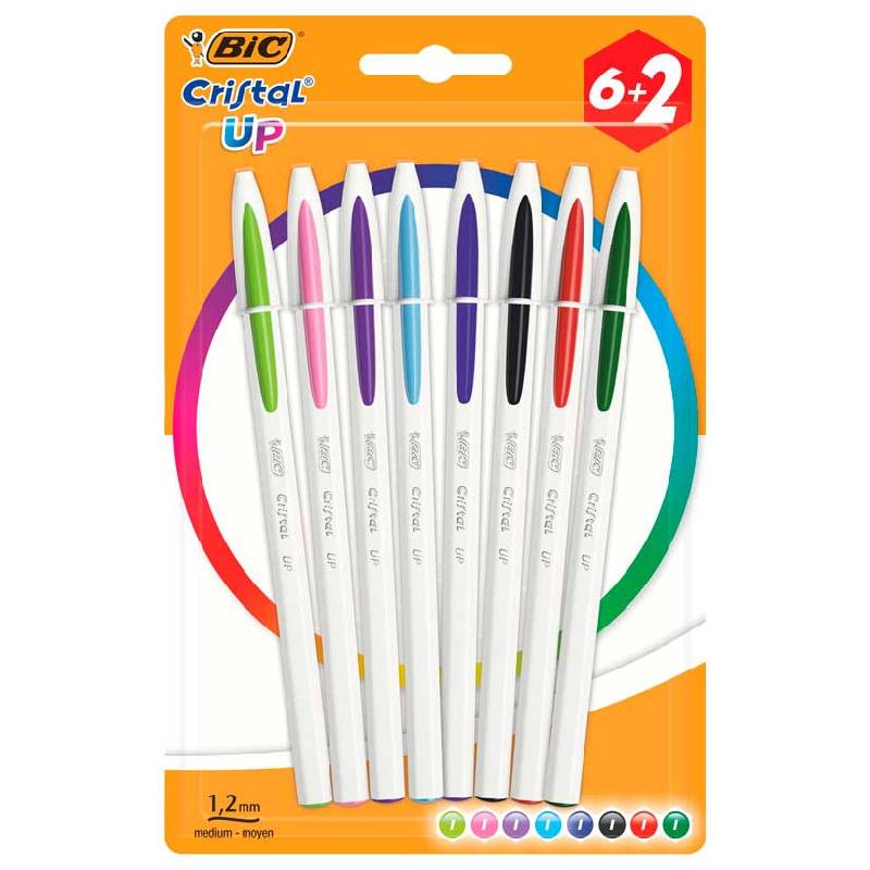 de 8 Stylos BIC Blister Cristal Up Assortis - 494657
