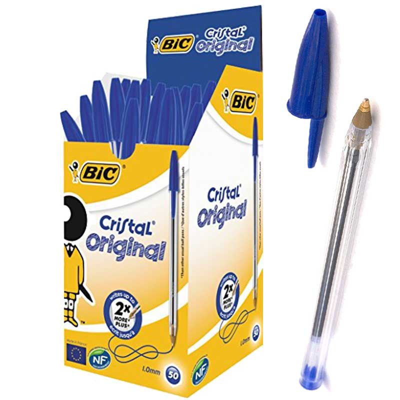 de 20 Stylos à Bille BIC Cristal Original 1.0 mm - Bleu