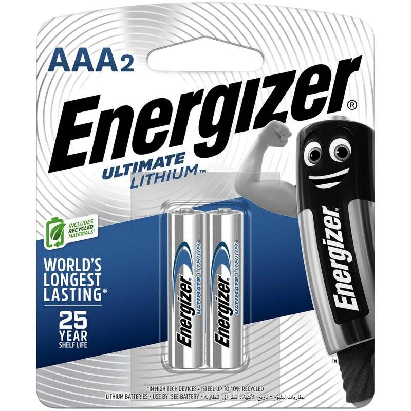 2 Piles ENERGIZER Ultimate Lithium L92 AAA - 1.5V (L92BP-2)
