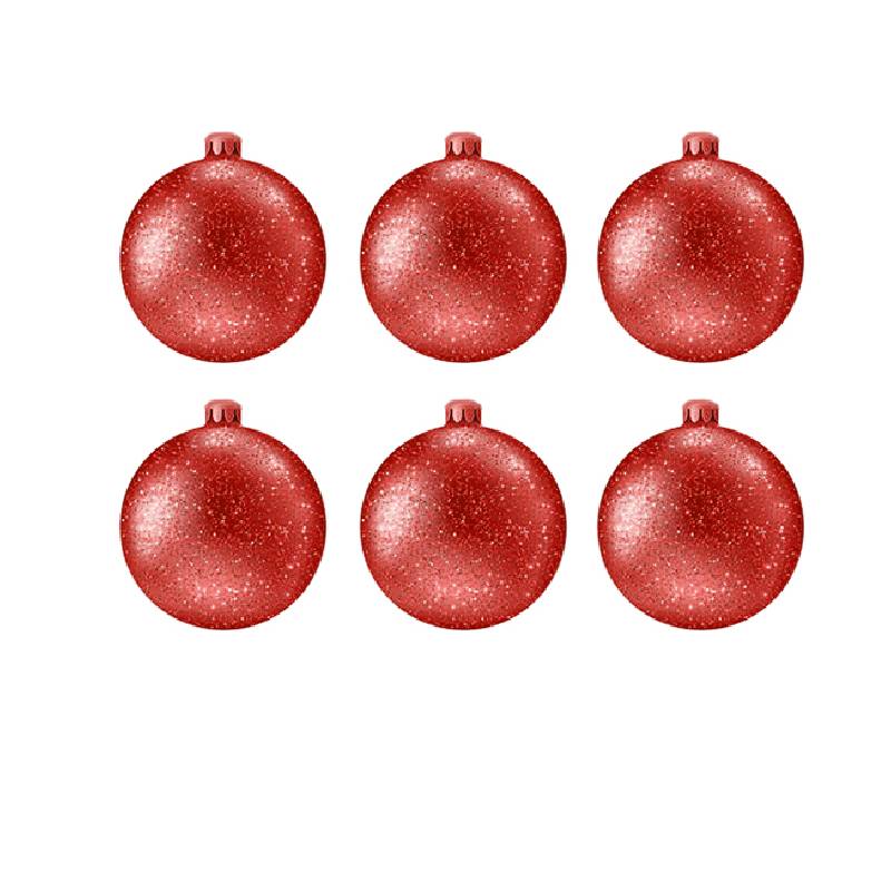 Pack de 6 Boules de Décoration Pour Sapin KM803-R