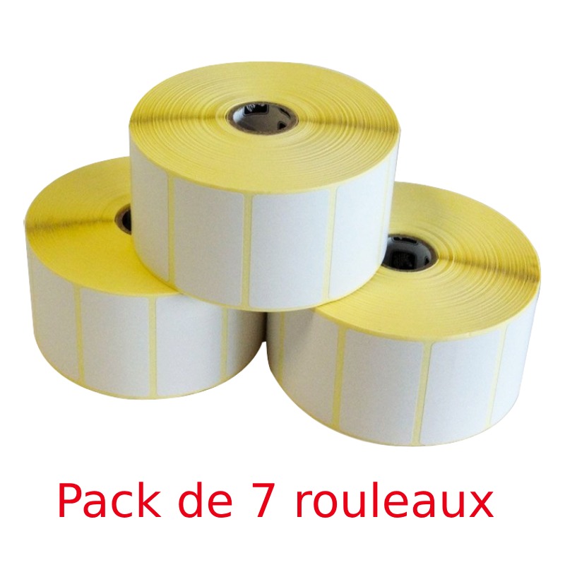 de 7 Rouleaux d'Étiquettes Thermiques 40 x 20 mm - 2000 Étiquettes