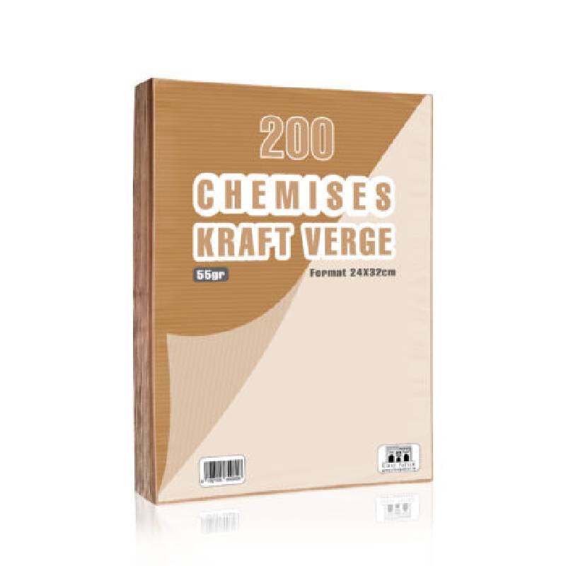 Paquet de 200 Chemises RIBAT Krafet Verge 55 G 24 x 32 Cm - RIBAT-PAPIER