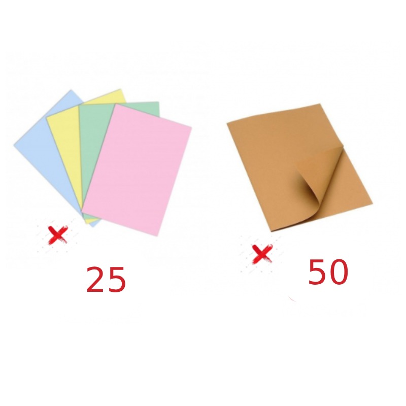 Paquet De 25 Chemises RIBAT Bristol Pastel 160Gr 24*32 Avec 50 Chemises KRAFT - RIBAT-PAPIER