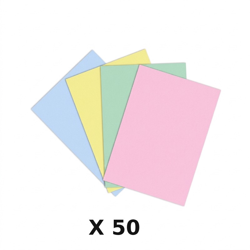 Paquet De 50 Chemises Cartonné RIBAT Bristol Pastel - Assorties - RIBAT