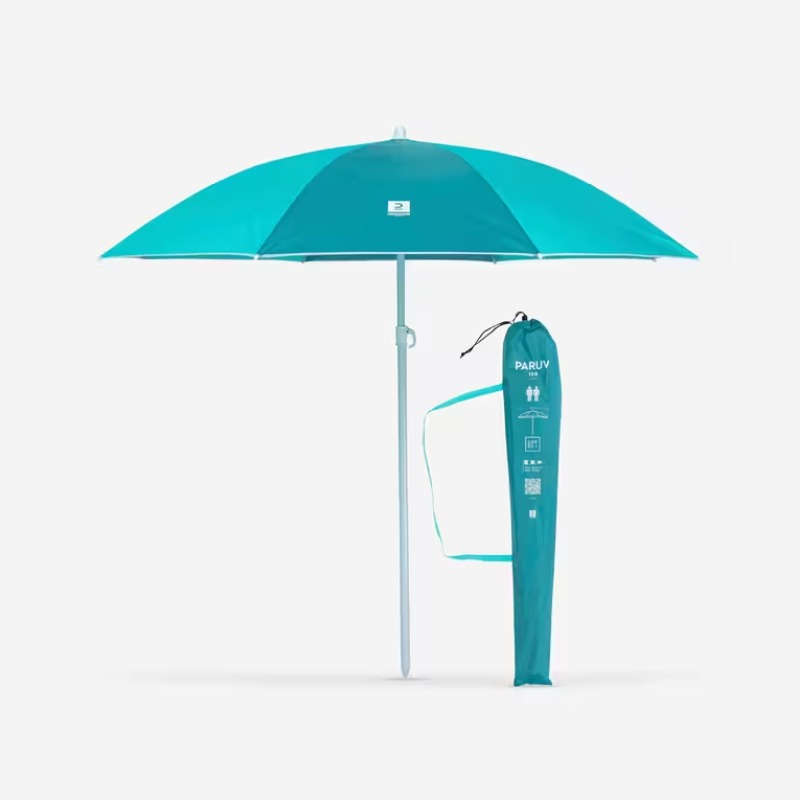 Parasol de plage DECATHLON UPF 50+ 2 places - bleu vert - DECATHLON