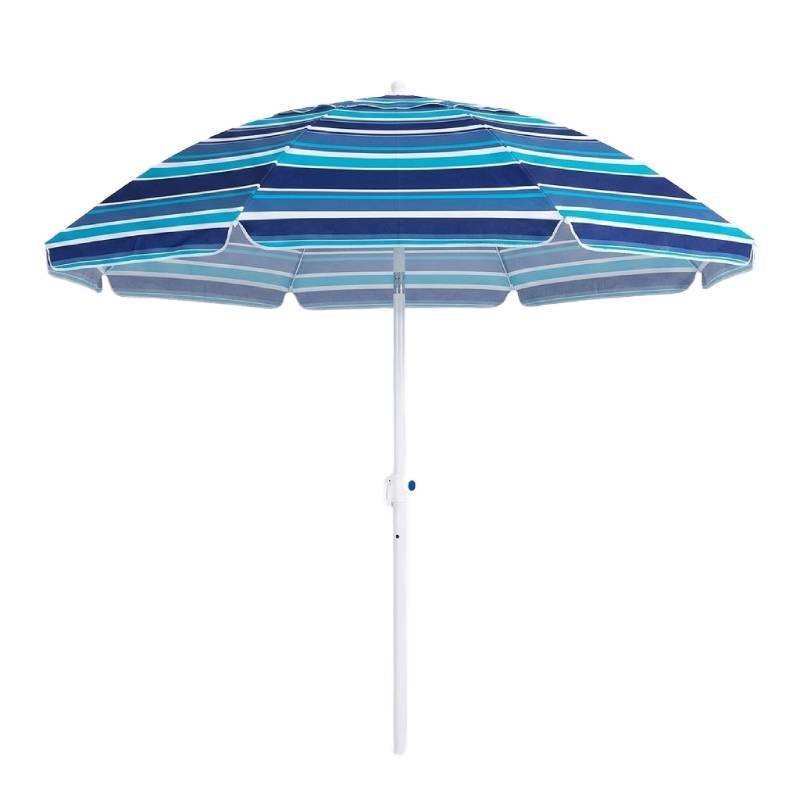 Parasol de Plage Rayé 3.2M Protection Solaire Optimale