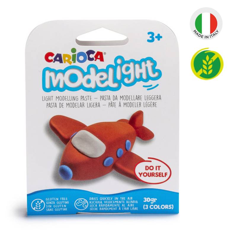 Pâte à modeler CARIOCA Modelight Transport Plane - Assortis
