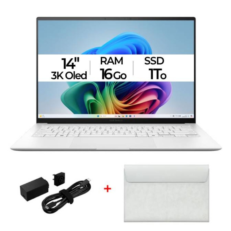 Pc Portable ASUS Zenbook S 14 Ultra 7 256V 16G 1To SSD - Blanc - ASUS